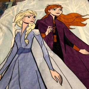 Disney Frozen II Plush Throw Blanket 62"x 44" Featuring Anna & Elsa Soft Polyest